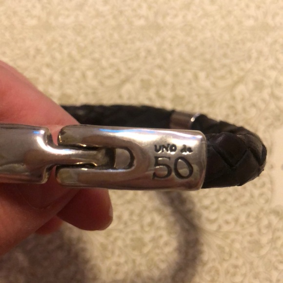UNOde50 Men’s Leather & Silver Bracelet - Picture 3 of 4